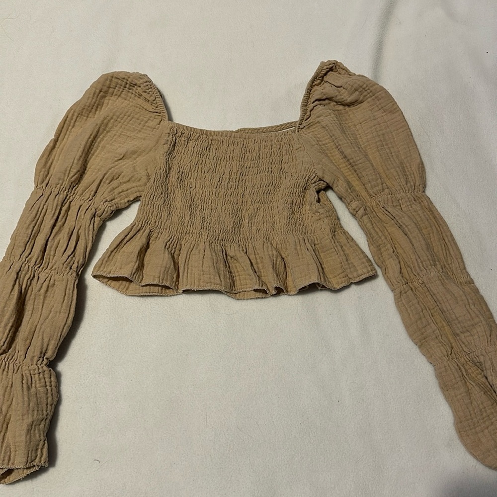 off the shoulder crop long sleeve